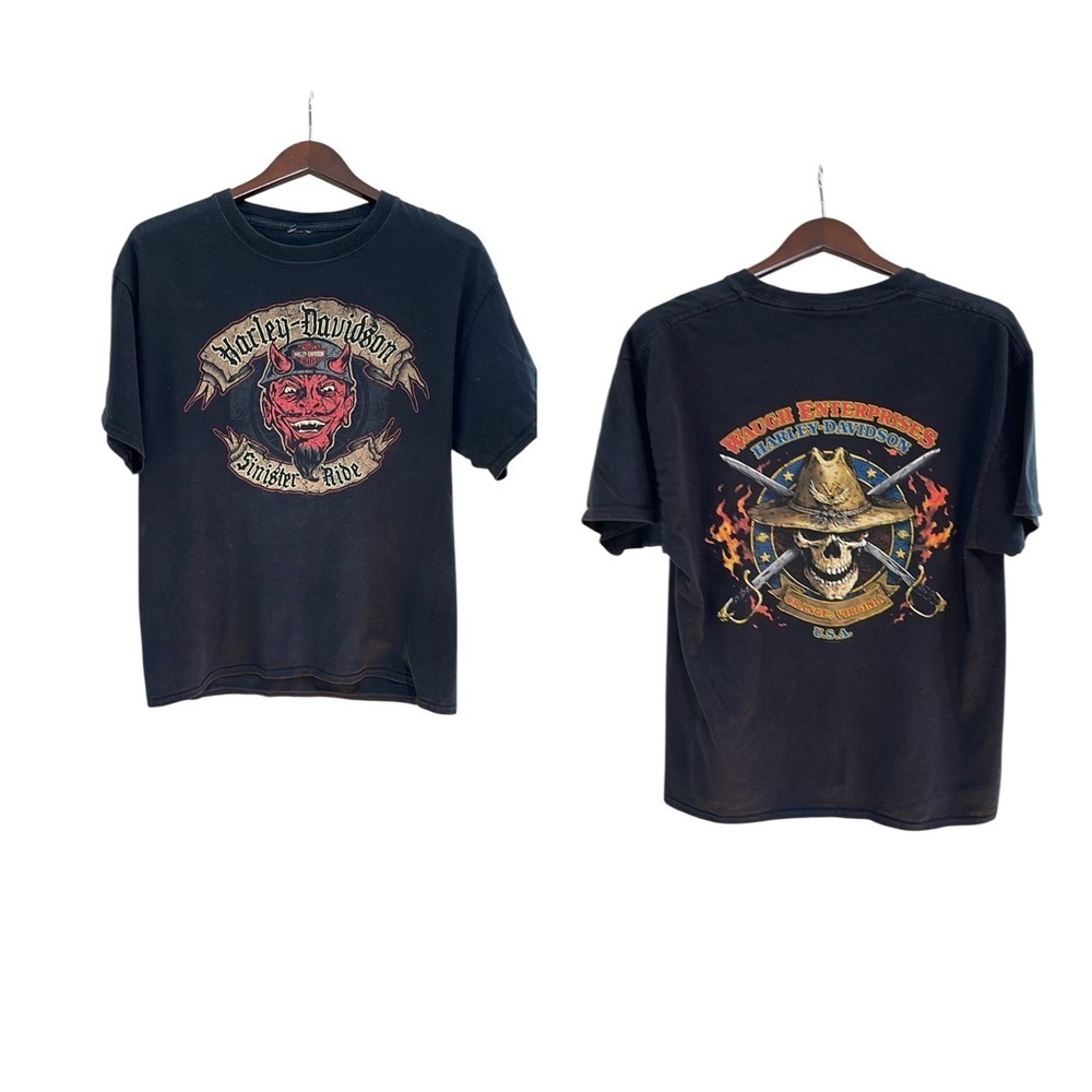 Harley Davidson Graphic T Shirt Graphic Sinister Ride Virginia SZ L